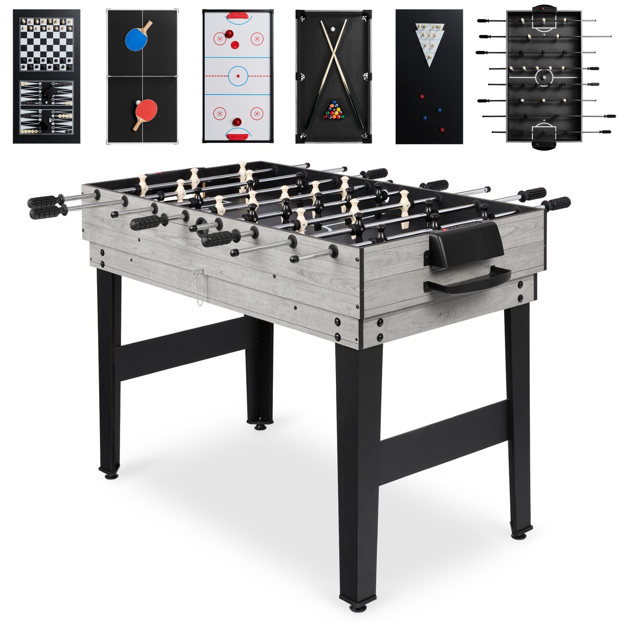 Best Choice Products 2x4ft 10-in-1 Combo Game Table Set w/ Hockey, Foosball, Pool, Shuffleboard, Ping Pong